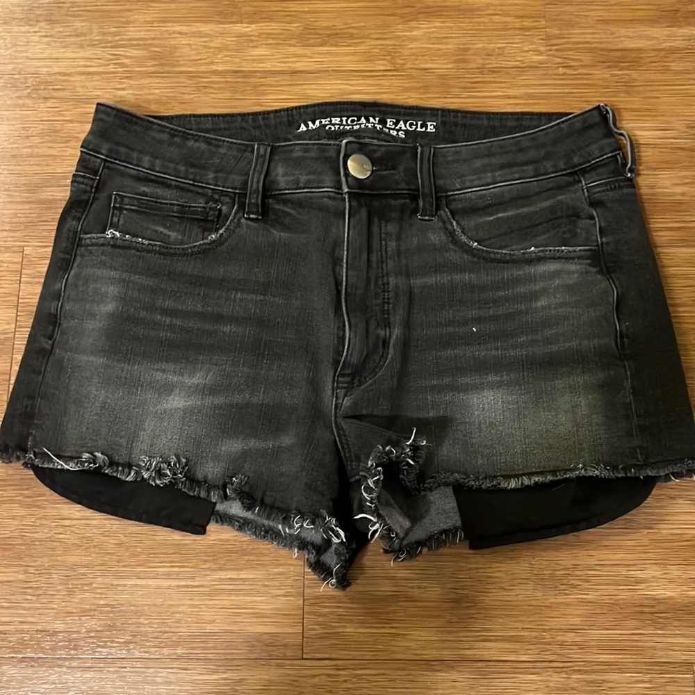 Black jean shorts